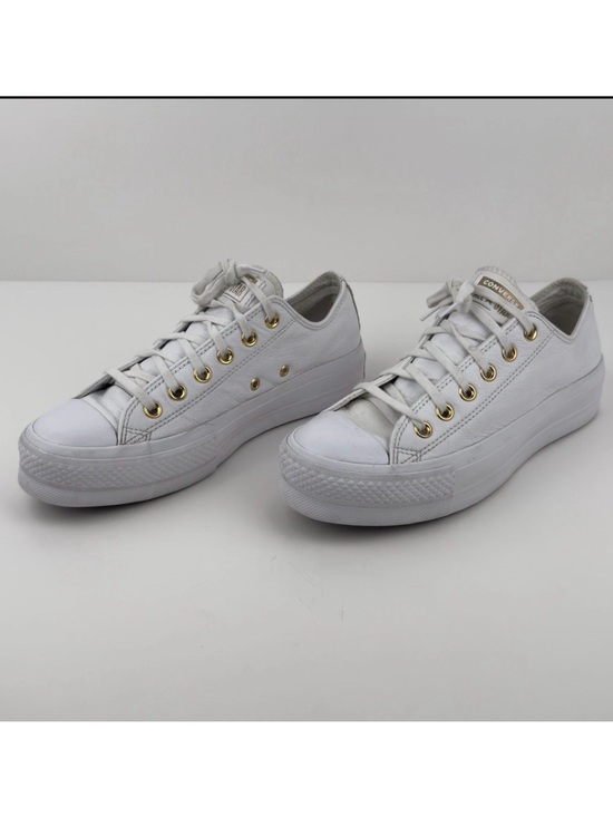 Converse Shoes - Converse Chuck Taylor All Star Lift Ox Womens 8.5 White Leather Gold Platform